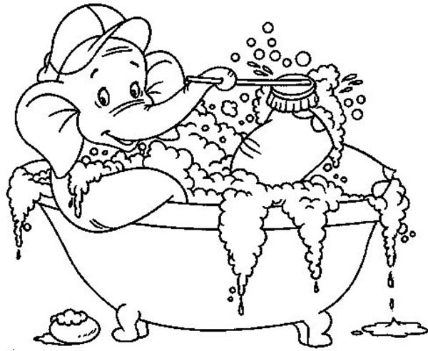 600x492 An Elephant Who Love To Bath Coloring Pages An Elephant Who Love