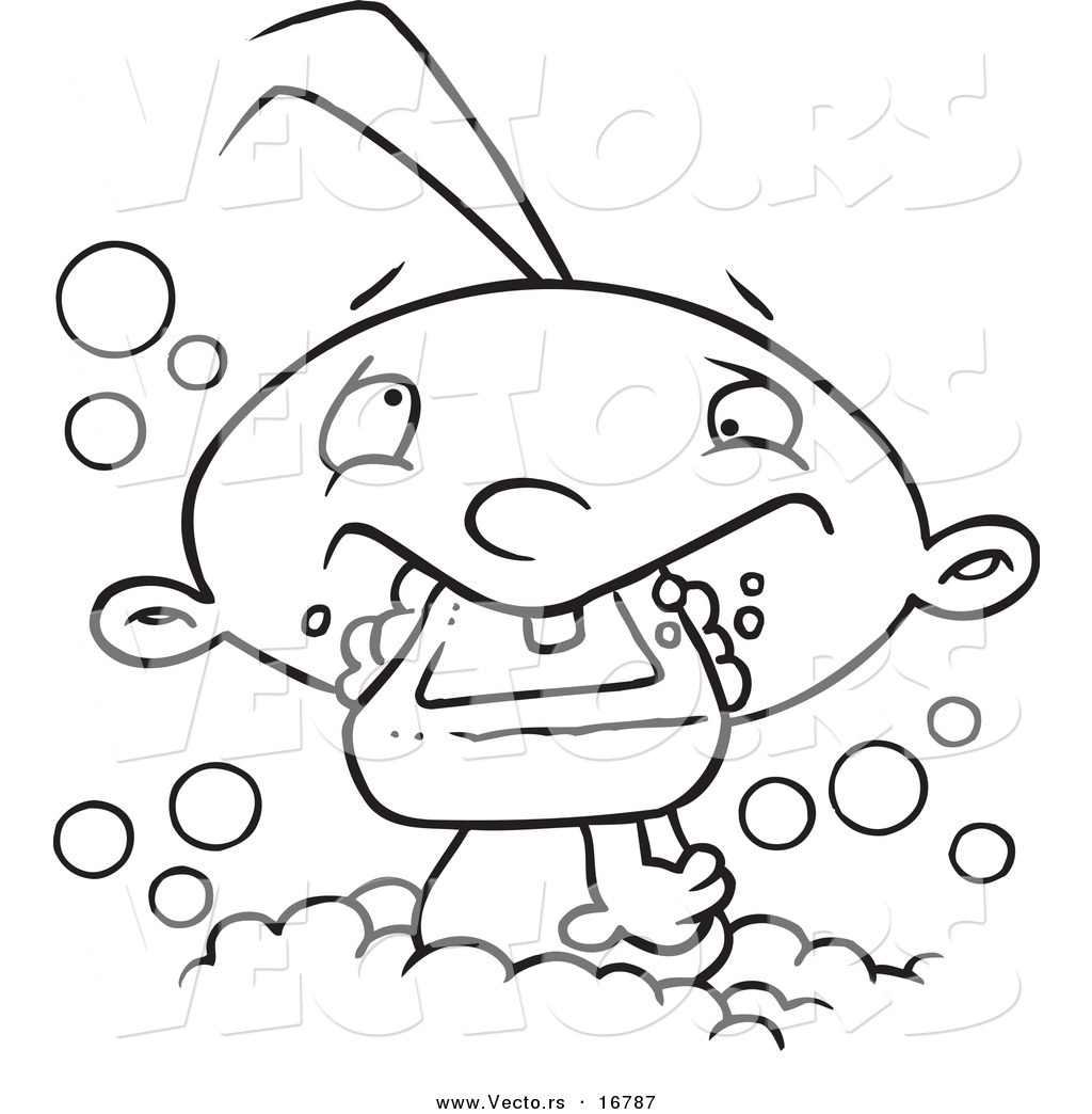 1024x1044 Vector Of A Cartoon Baby Boy Eating Soap In The Bath Tub