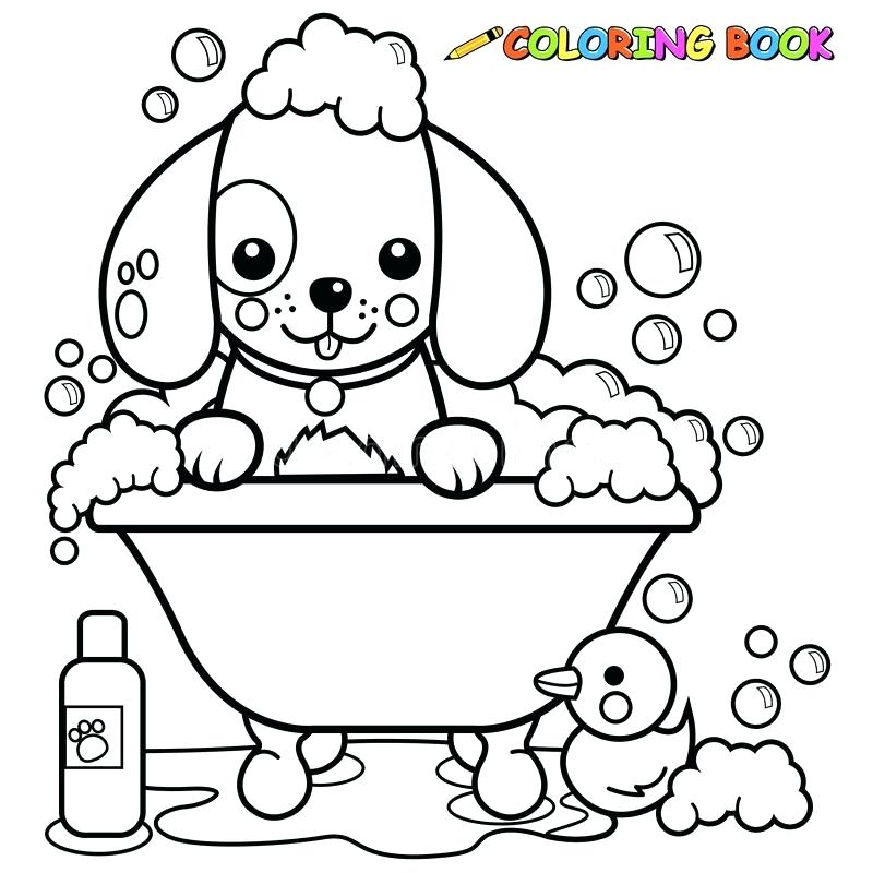 800x800 Bath Coloring Download Dog Taking A Bath Coloring Page Stock