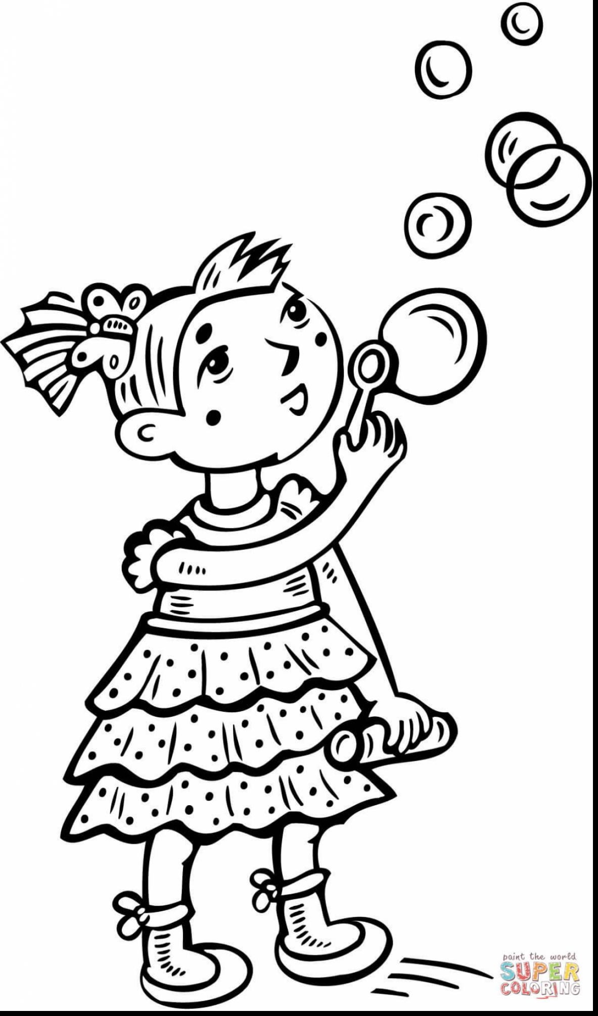 1183x2010 Printable Unbelievable Little Girl Blowing Bubbles Coloring Pages