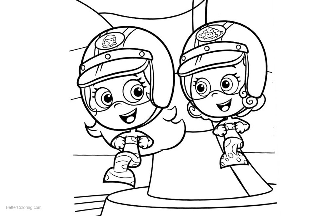 1100x730 Molly And Deema From Bubble Guppies Coloring Pages