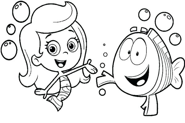 600x400 Bubble Guppy Coloring Pages