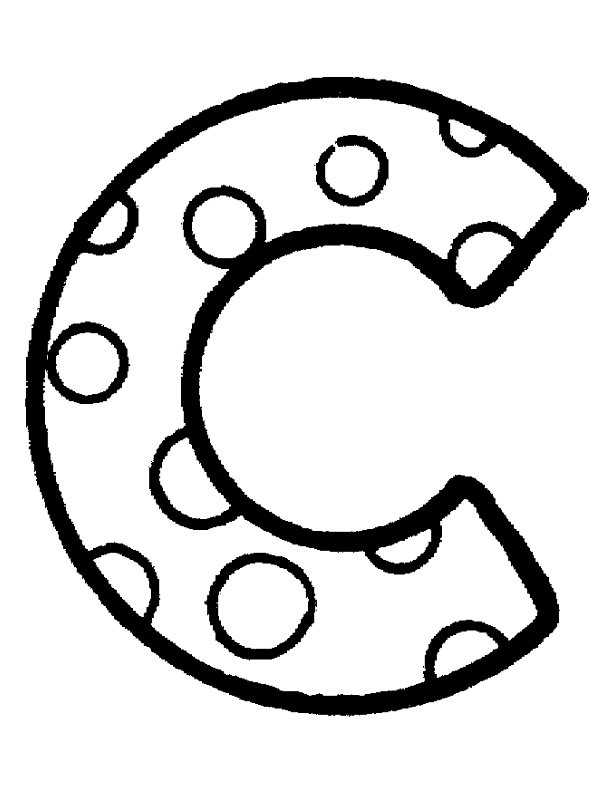 612x792 C Bubble Letters Coloring Pages Printable