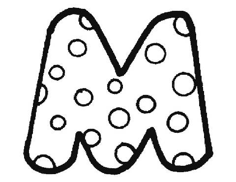480x370 Nengaku Bubble Letter M Coloring Pages