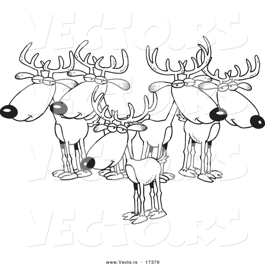 1024x1024 Vector Of A Cartoon Group Of Bucks Coloring Page Outline
