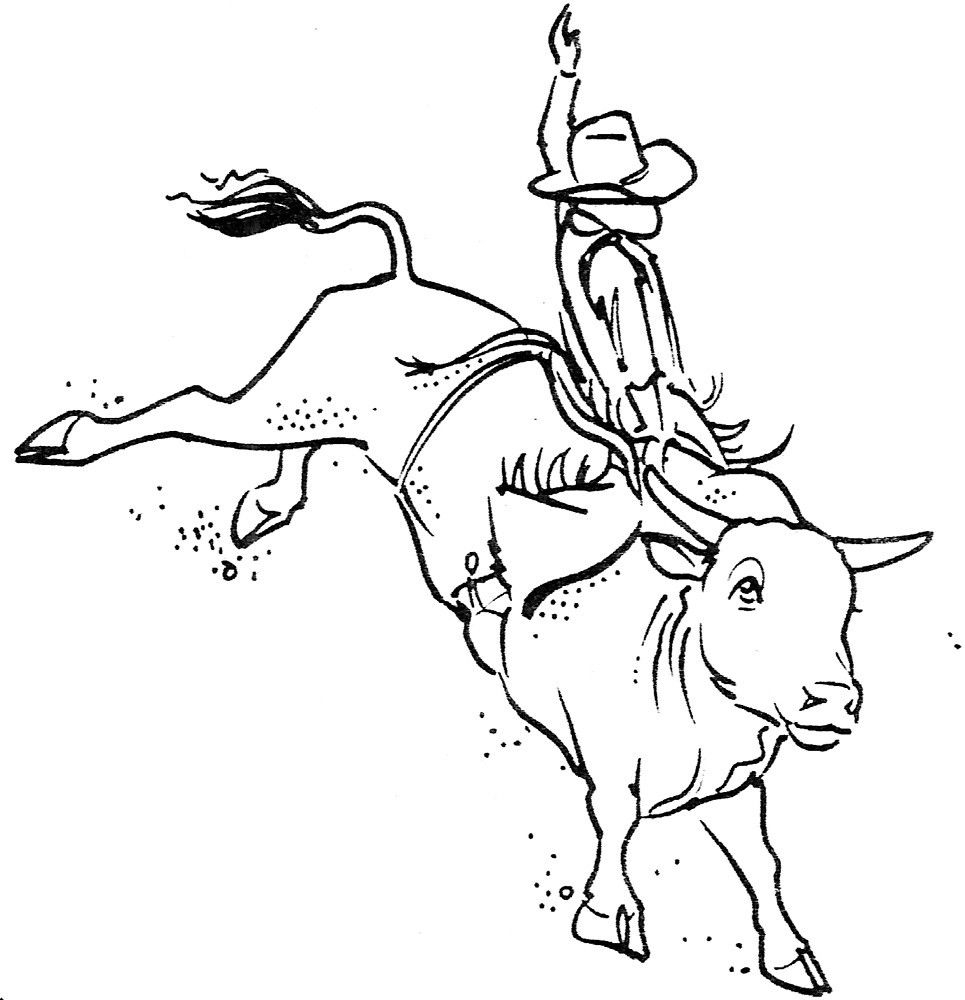 965x1000 Unique Bucking Bull Coloring Pages Rodeo Page Free Printable