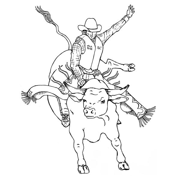 600x600 Bucking Bull Coloring Pages