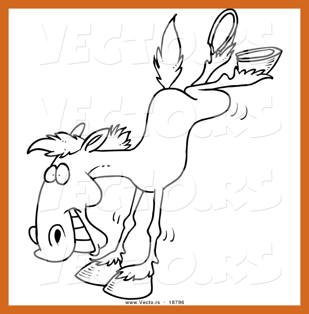 1084x1104 Inspiring Vector Of A Cartoon Bucking Horse Outlined Coloring Page