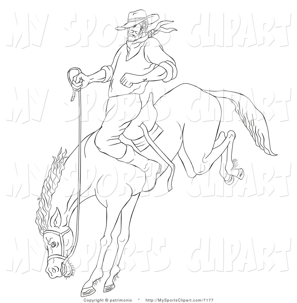1024x1044 Sports Clip Art Of A Cowboy On A Bucking Bronco By Patrimonio