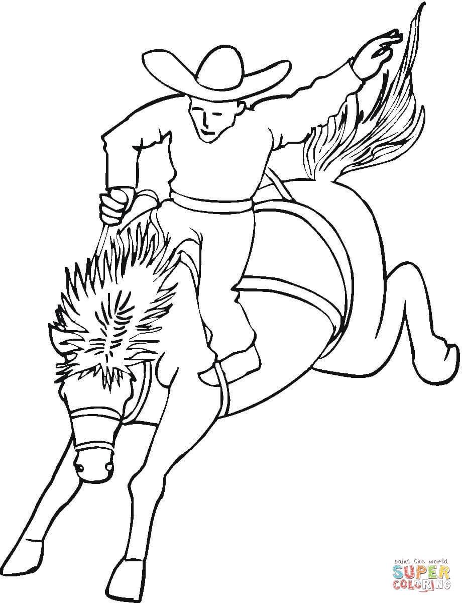 920x1200 The Best Cowboy On Horse Coloring Page Printable Pict For Rodeo
