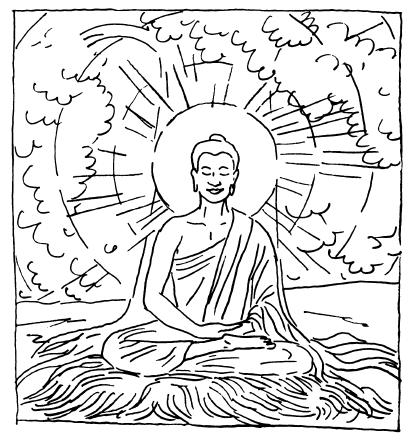 414x446 Buddha Coloring Pages