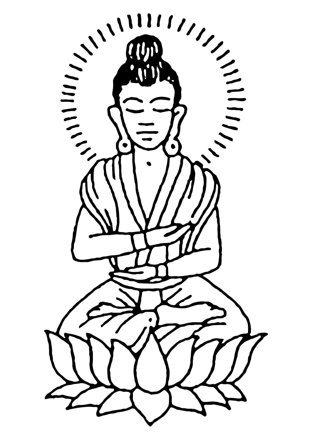 1240x1750 Coloring Page Buddha