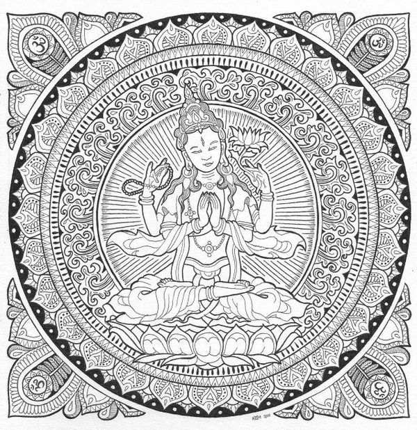 600x618 Buddhist Mandala Coloring Pages Buddhist Mandala Coloring Pages
