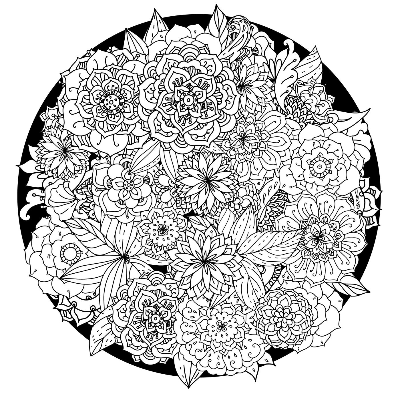 1378x1378 Flower Mandala Coloring Pages