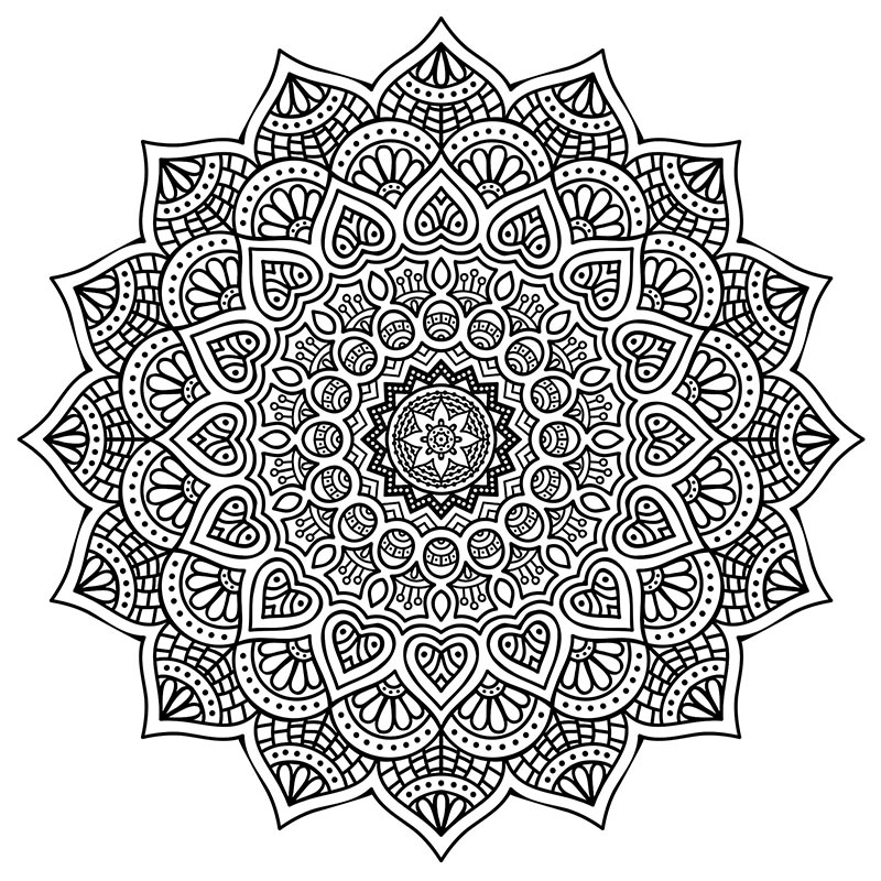 800x800 High Resolution Mandala Coloring For Stress Relief Free Download