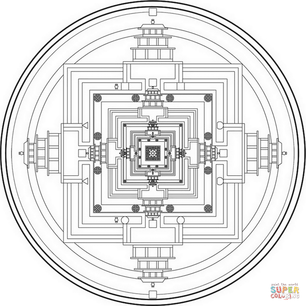 1024x1024 Tibetan Mandala Coloring Pages Tibetan Mandala 2 Coloring Page