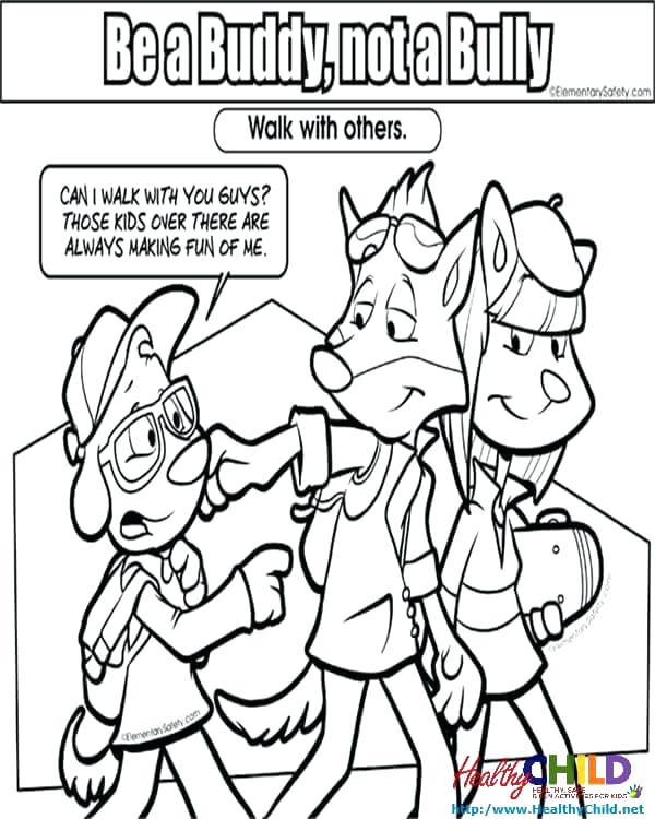 600x750 Bullying No Way Colouring Pages Bully Not Buddy Coloring Kids