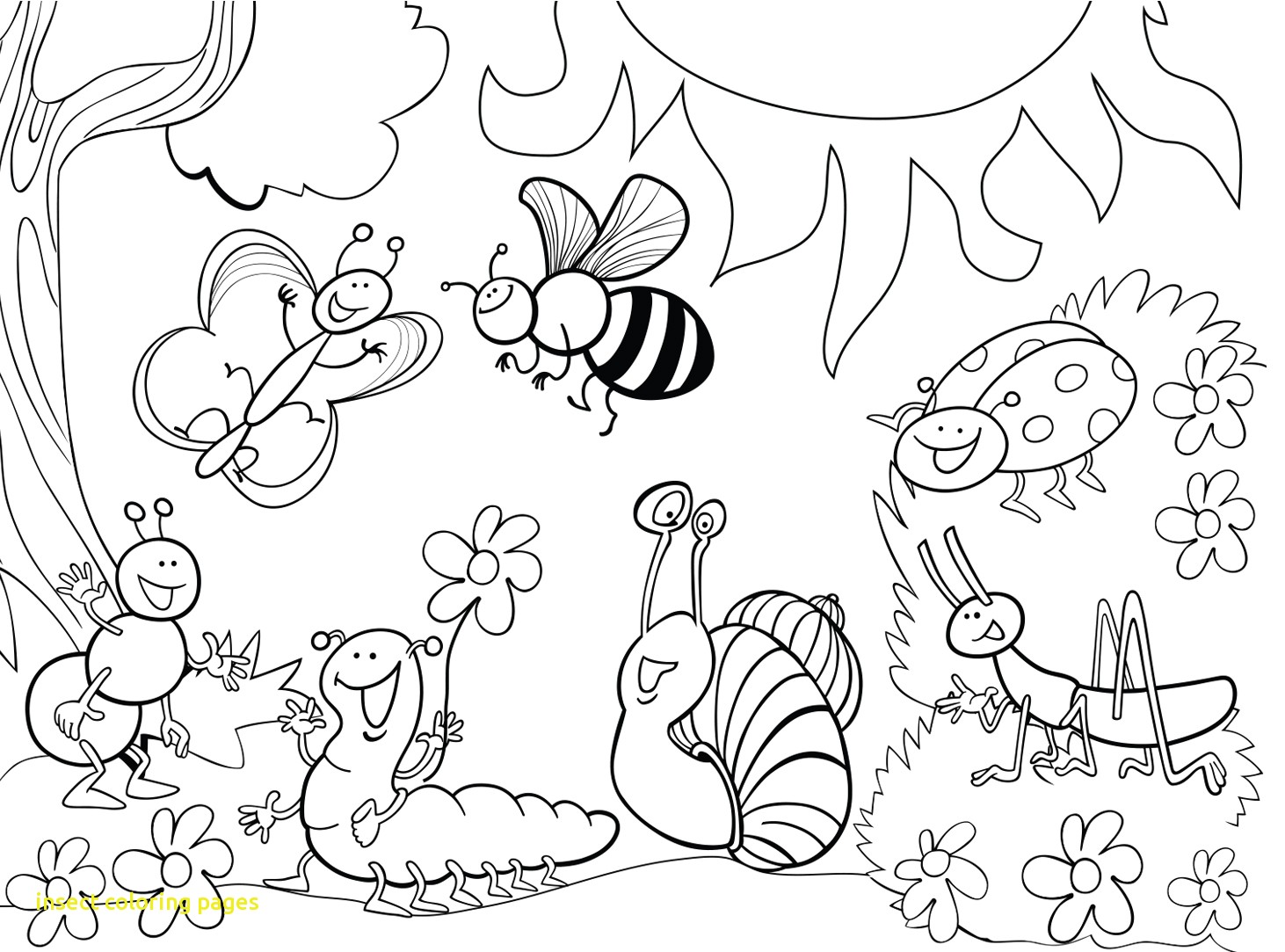 1462x1083 Insect Coloring Pages With Garden Bug Coloring Pages Insect Color