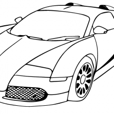 234x234 Bugatti Coloring Pages. Cool Stylish Looking Sports Car