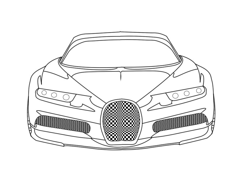 1000x780 Bugatti Chiron Frontend Coloring Page