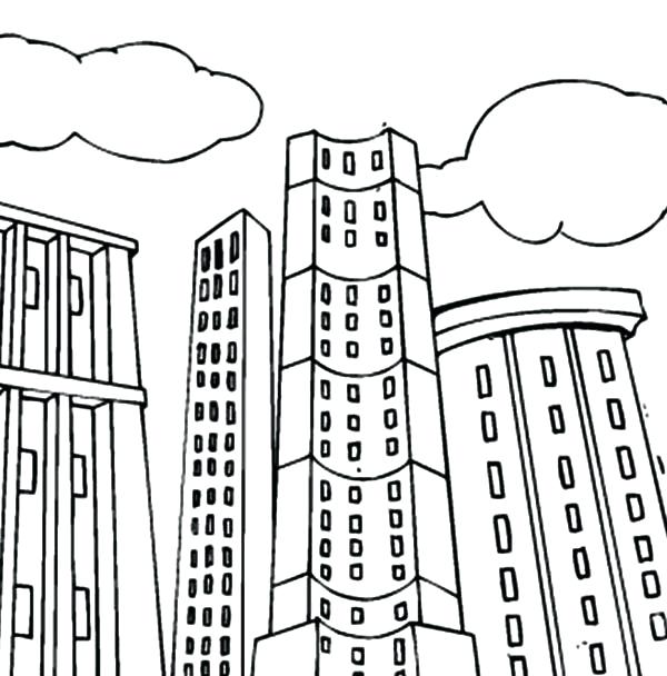 600x608 Building Coloring Page Free Printable Building Coloring Page By