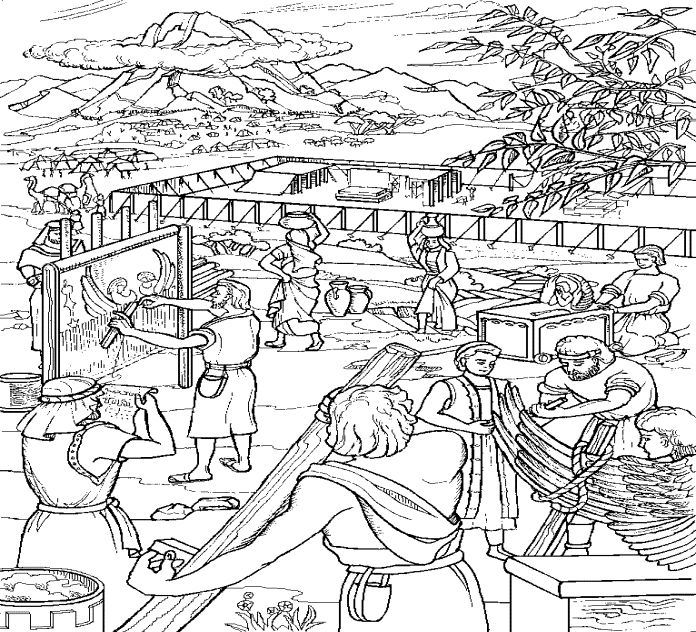 Building The Temple Coloring Pages