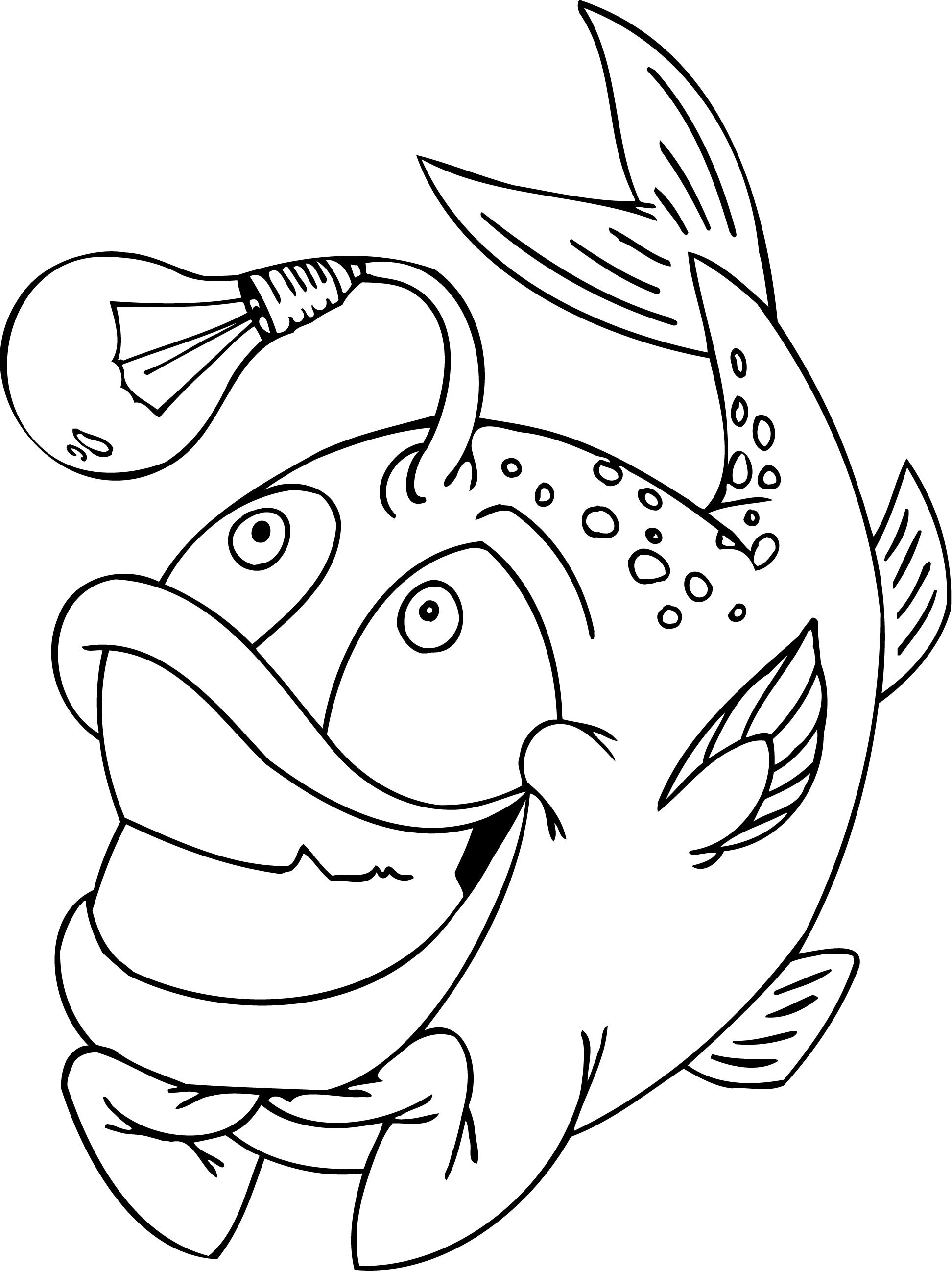 1944x2596 Coloring Pages Of Funny Fish With A Light Bulb