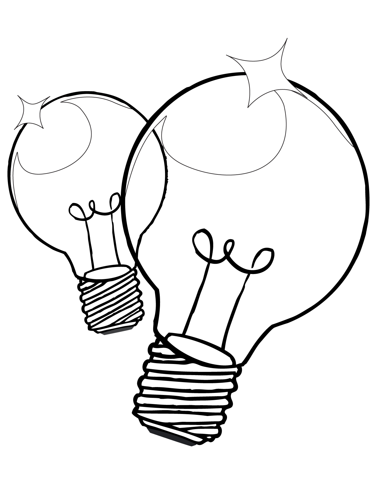 1275x1650 Christmas Light Bulb Coloring Page