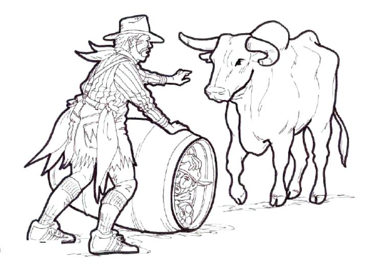 720x540 Pin By On Color Horses Rodeo Rodeo Rodeo Clown With Bull Coloring