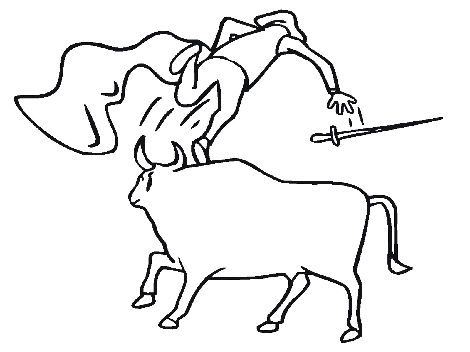 1600x1200 Printable Bull Coloring Pages