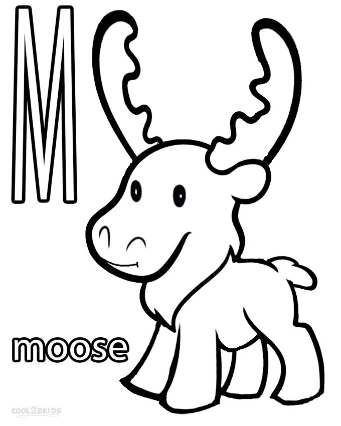 680x850 Moose Coloring Page