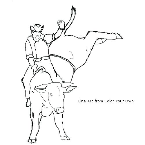 500x500 Bull Riding Coloring Pages Free Online Printable Coloring Pages
