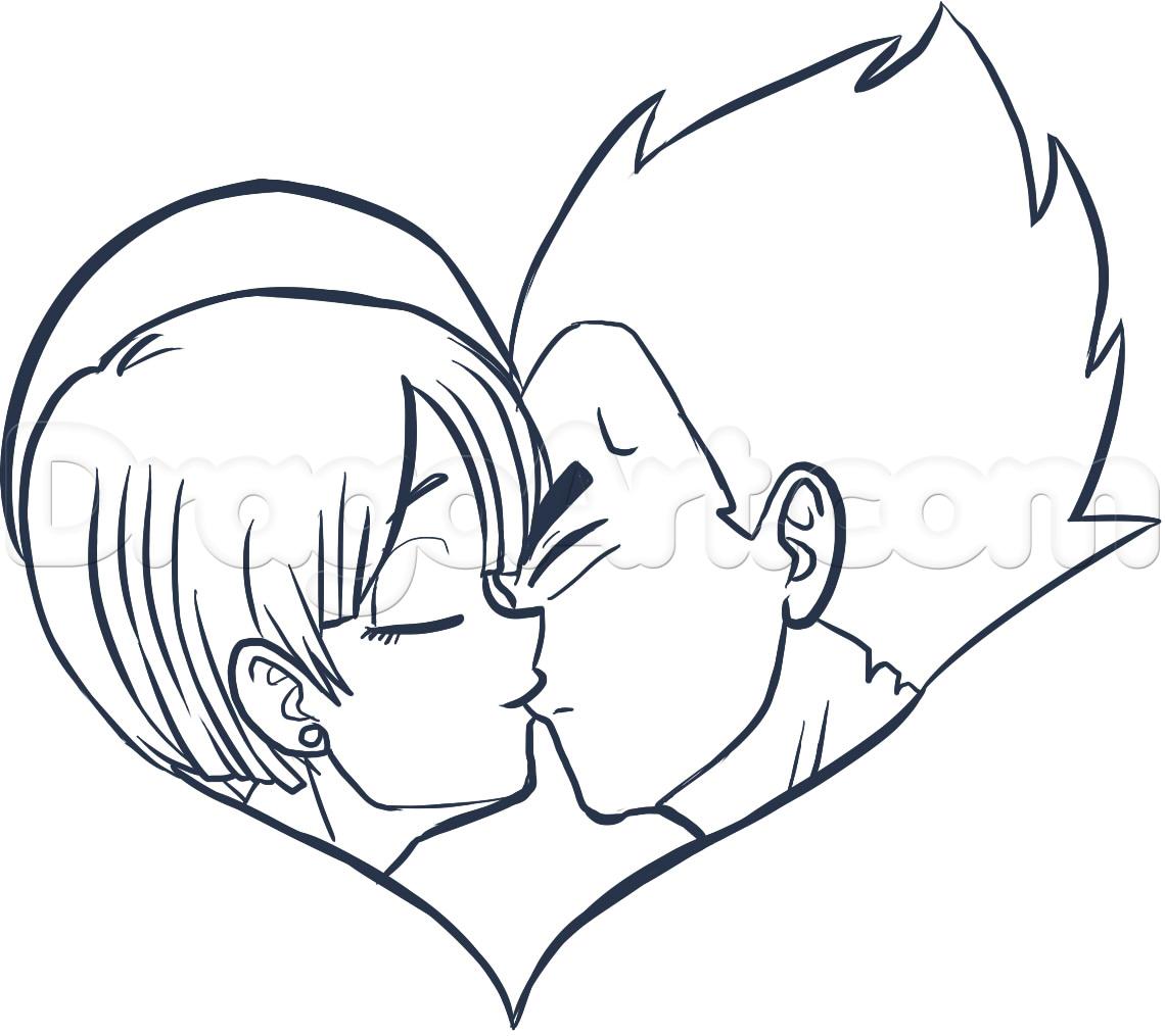 1140x1015 Vegeta And Bulma Drawing