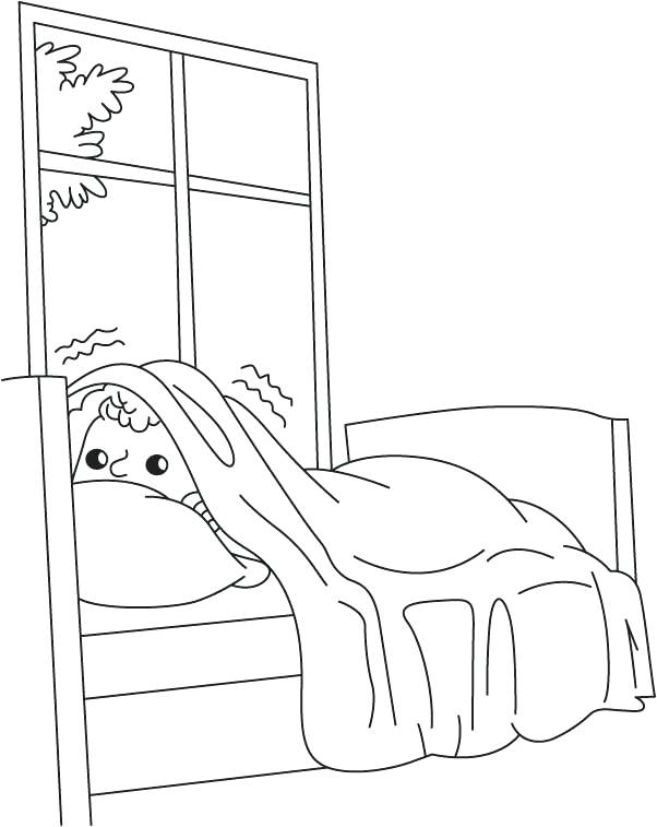 602x757 Bed Coloring Pages Boy In Bed Coloring Page Bedtime Coloring Pages