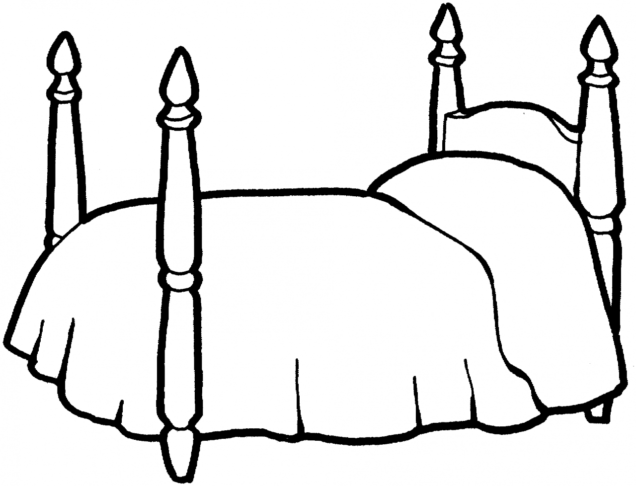 1280x978 Bed Coloring Page 07