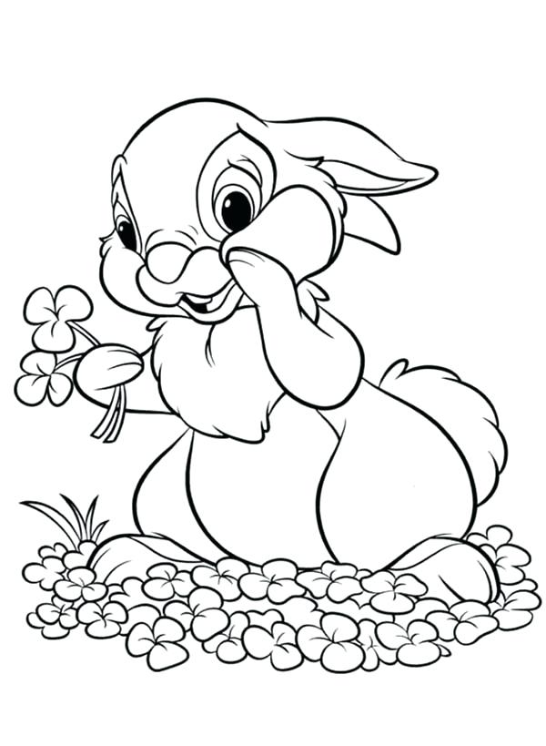 600x819 Bunny Coloring Page Bunnies Holding Flowers For Miss Bunny