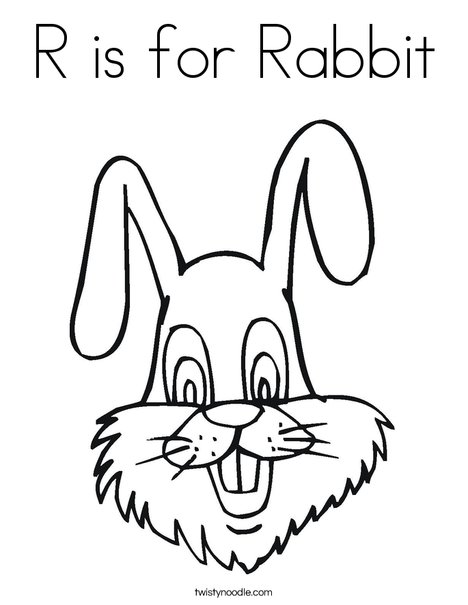 468x605 R Is For Rabbit Coloring Page