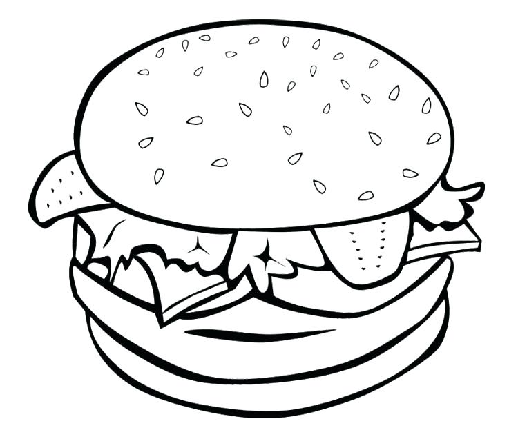 750x649 Fast Food Coloring Pages Junk Food Coloring Pages Junk Food Burger