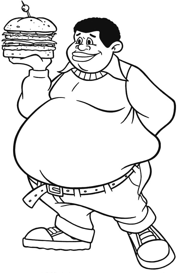 600x914 Fat Albert Boy Bring Big Burger Coloring Pages