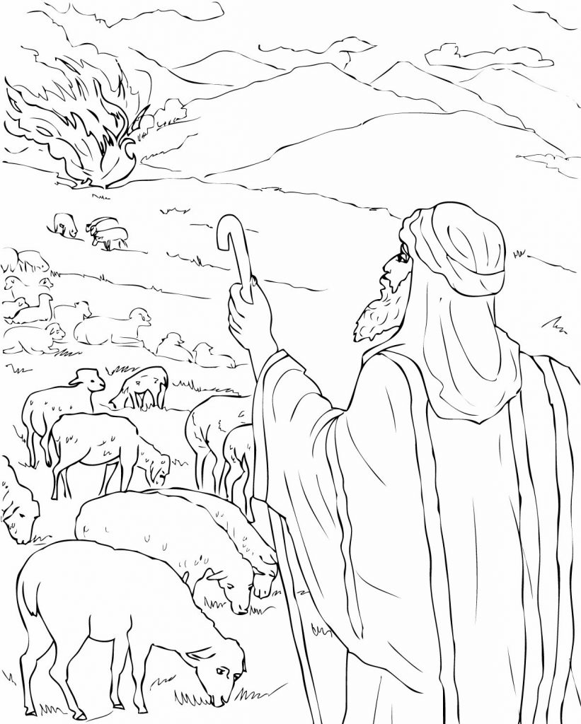 821x1024 Coloring Pages And Coloring Books. Moses And The Burning Bush