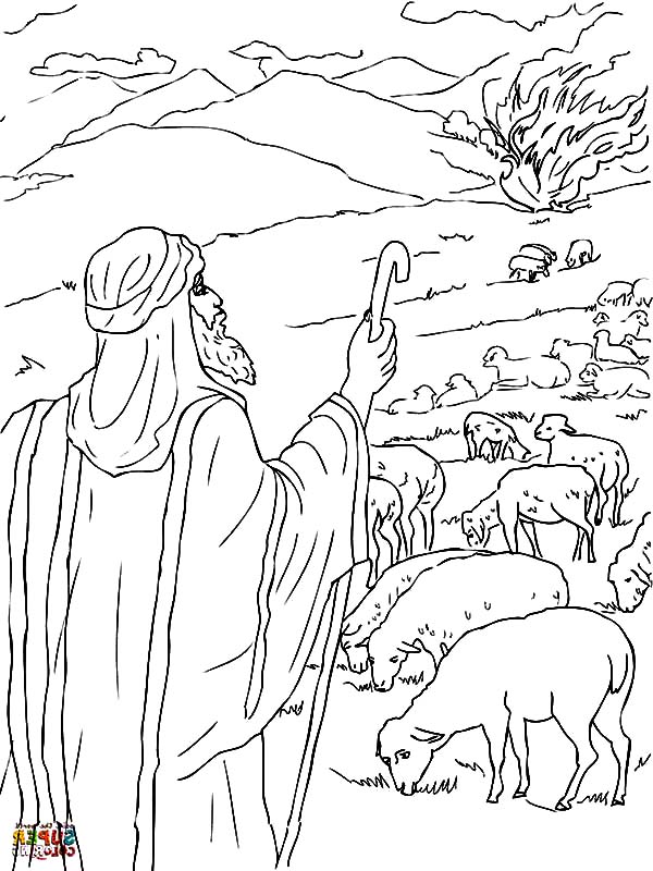 600x800 Moses And The Burning Bush Coloring Pages