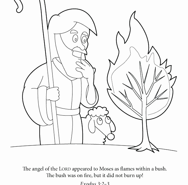 612x600 Moses And Burning Bush Coloring Page Photos Moses And