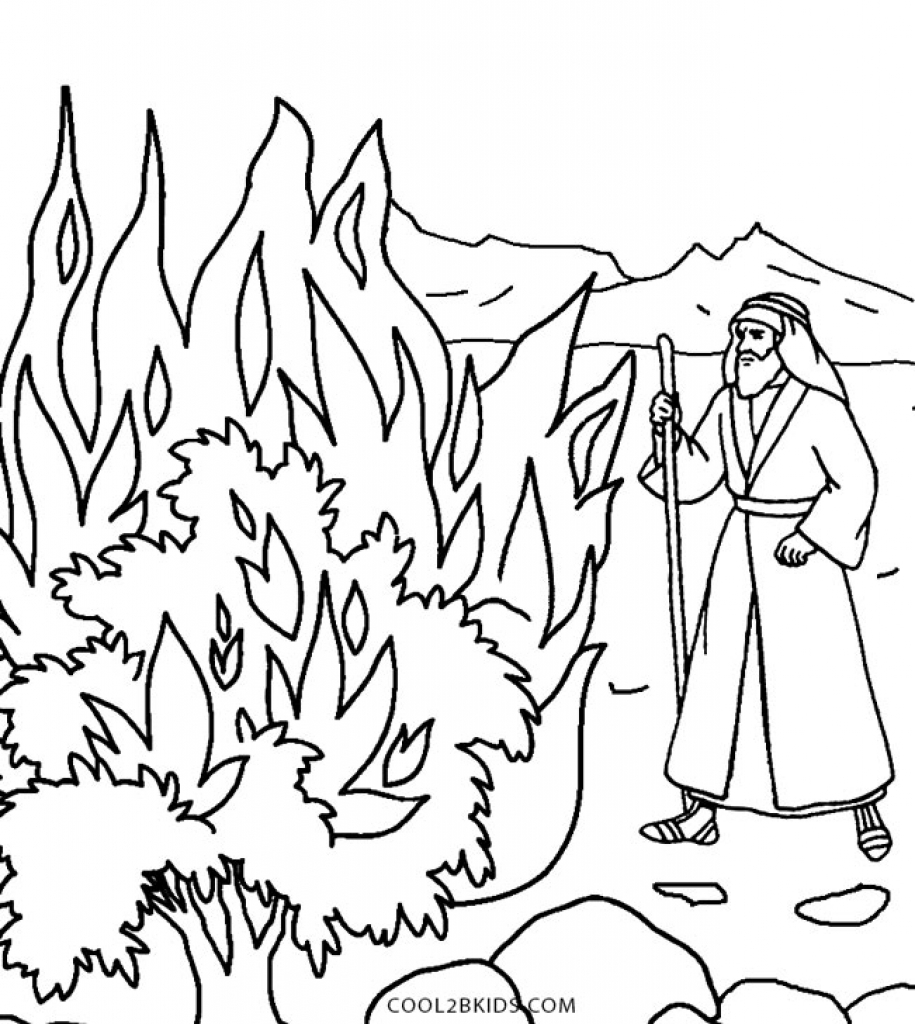 915x1024 Sizable Moses And The Burning Bush Coloring Pa