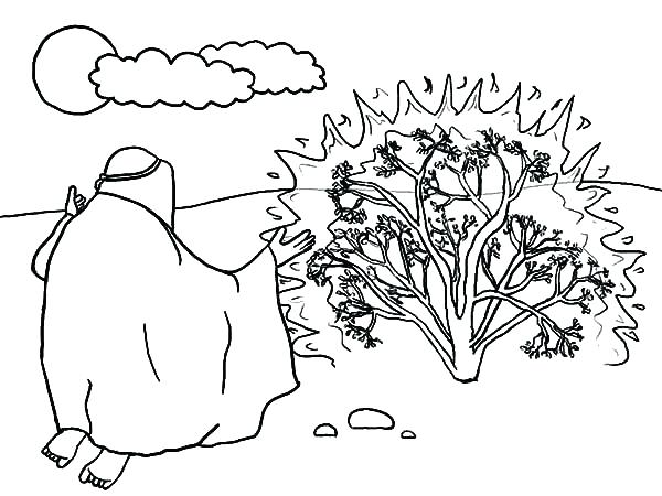 600x450 Burning Bush Coloring Page And The Burning Bush Coloring Pages