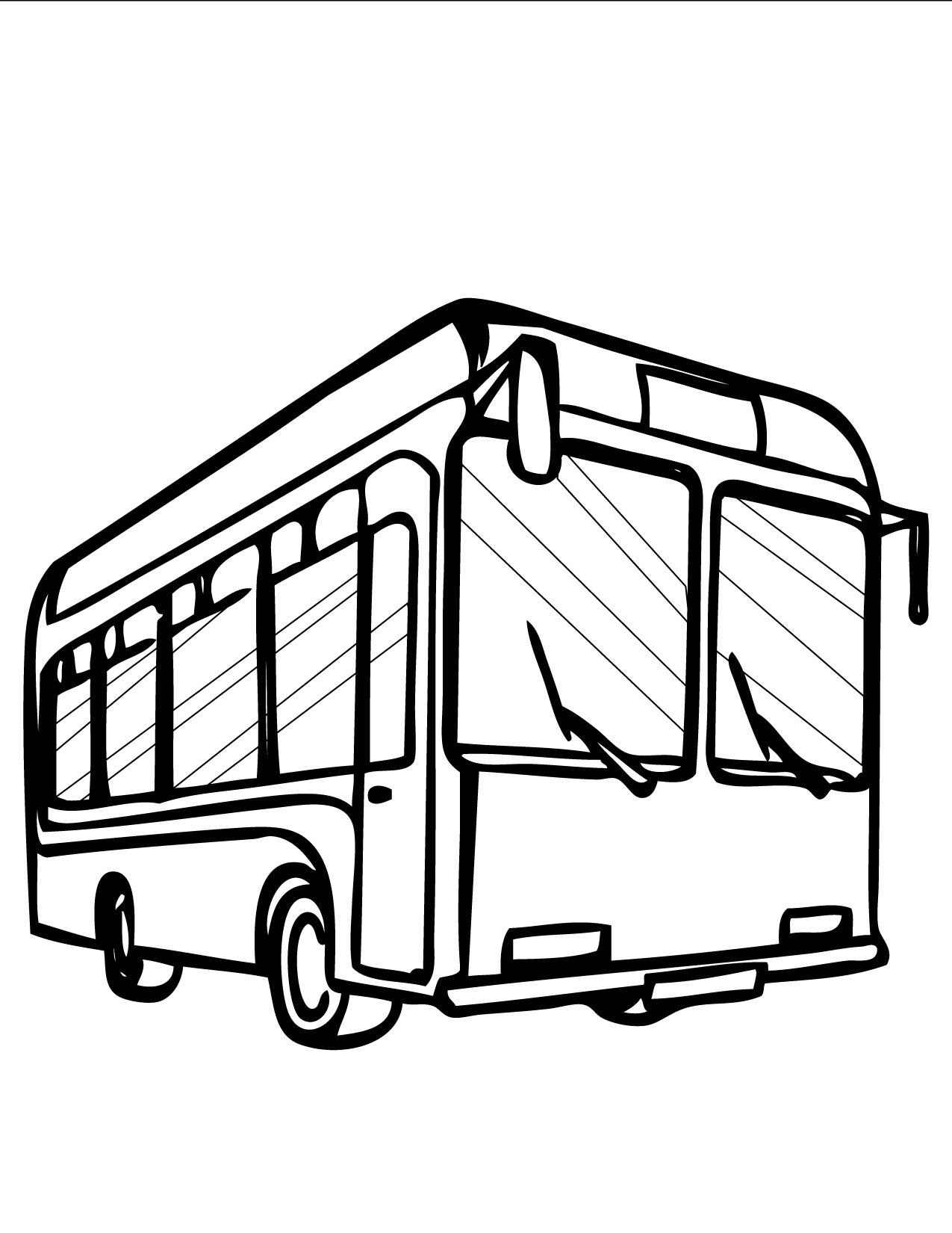 1275x1650 School Bus Coloring Page