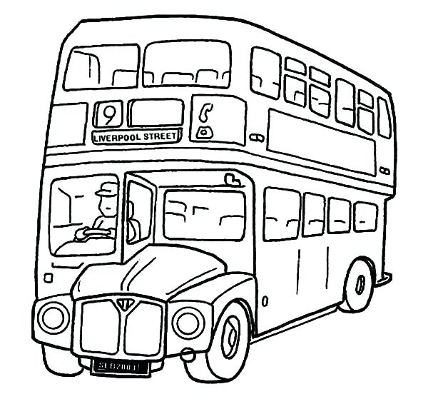 600x573 Tayo Coloring Pages Bus Coloring Page Bus Colouring Pages A Double