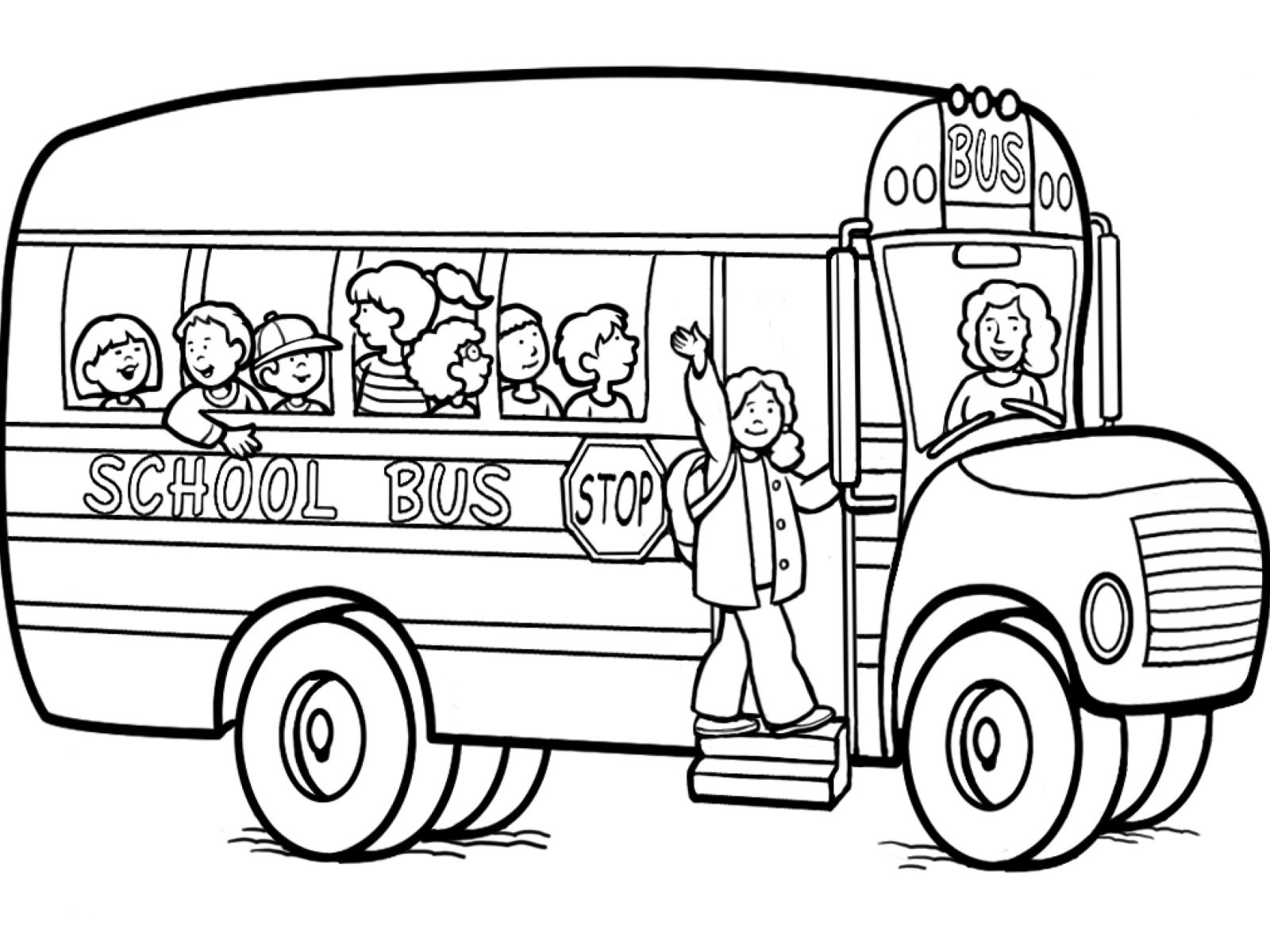 1600x1200 Old School Bus Coloring Page Free Printable Pages Kids