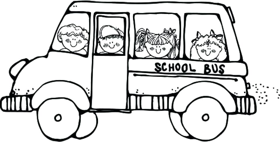 960x488 School Bus Coloring Book Pages