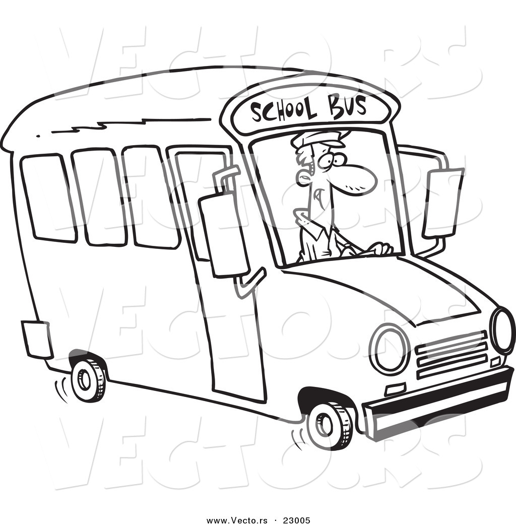 1024x1044 Vector Of A Cartoon School Bus Driver