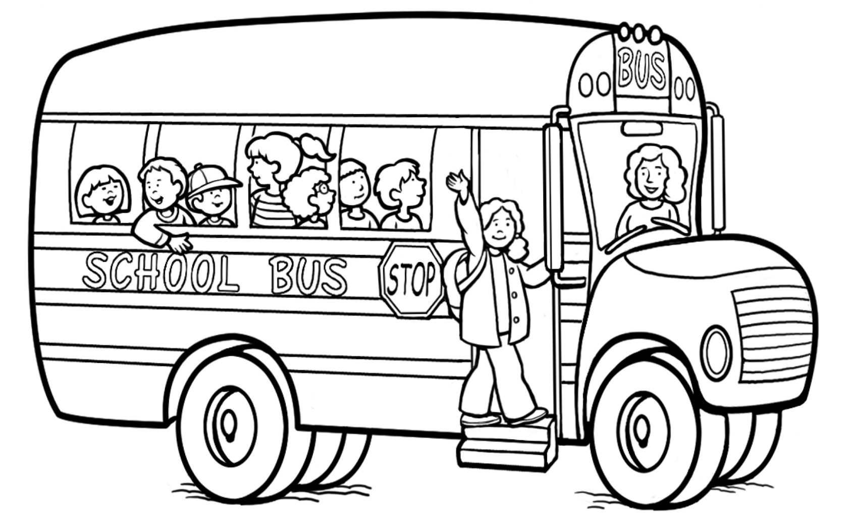 1680x1050 Urgent Wheels On The Bus Coloring Page School